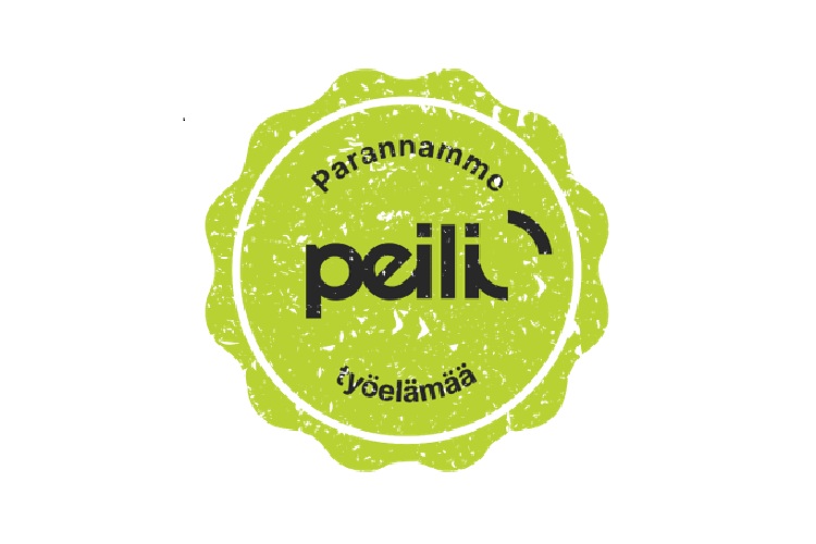 Peili-lpgo ja teksti. "Parannamme työekämää"